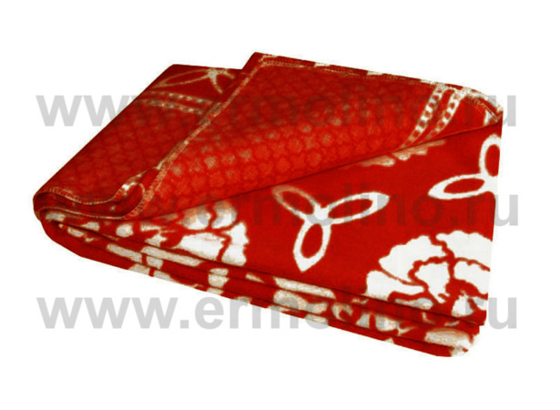 Одеяло байковое жаккард Ермолино Красное 150х215 см