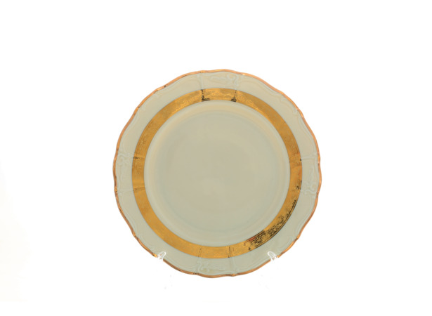 Набор тарелок Мария Луиза Золотая лента Слоновая кость 27 см 6 шт