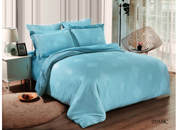 Комплект постельного белья Cleo Soft Cotton (голубой) двуспальный