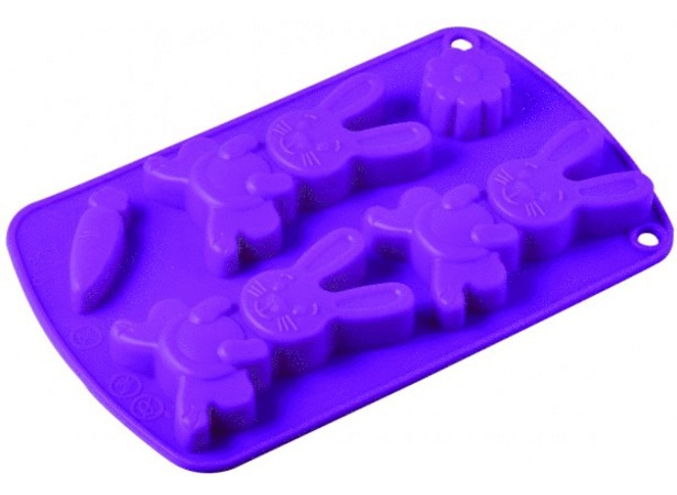 Форма для выпечки Зайчики Silicone 21х13х2 см