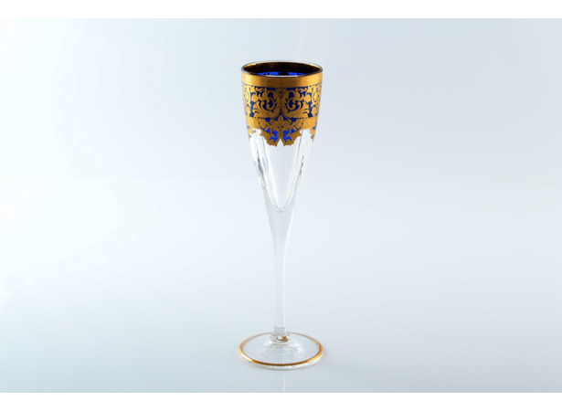 Набор фужеров для шампанского Natalia Golden Blue 170 мл 6 шт