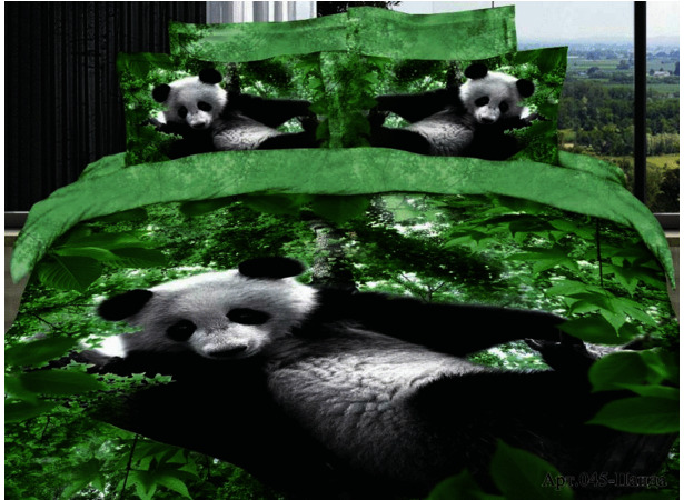 Комплект постельного белья Diva Afrodita Панда сатин двуспальный