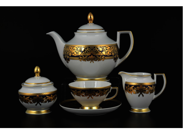Чайный сервиз Natalia Cobalt Gold на 6 персон 15 предметов