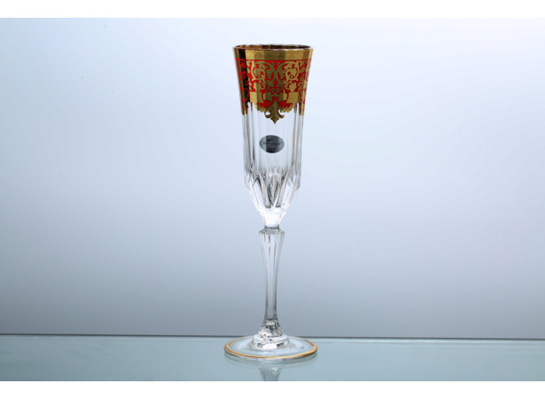 Набор фужеров для шампанского Natalia Golden Red Decor 180 мл 6 шт