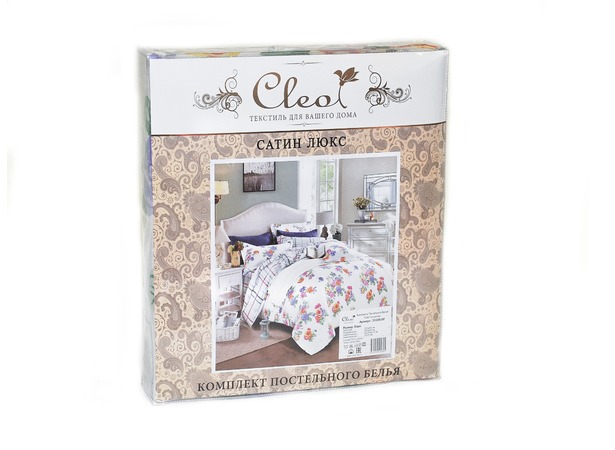 Комплект постельного белья Cleo  Фламинго сатин двуспальный евро