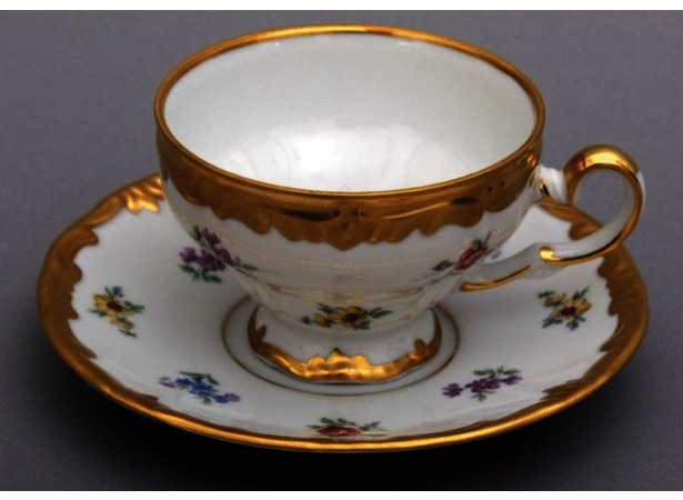 Набор для чая Мейсенский цветок 1016 (чашка 210 мл + блюдце) 2 предмета
