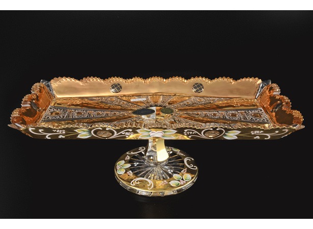 Рулетница Хрусталь с золотом 40 см на ножке