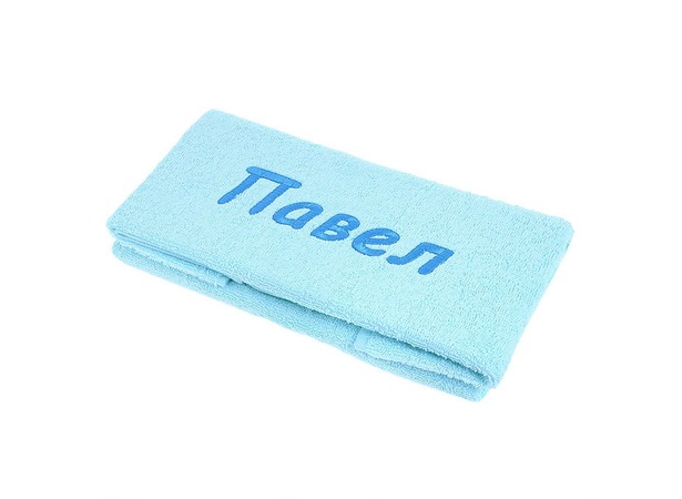 Подарочное полотенце с вышивкой Tac Павел 50х90 см (бирюзовое)