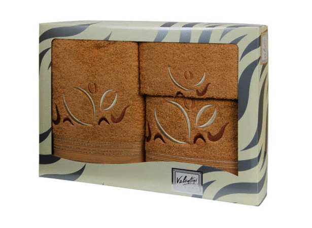 Комплект полотенец Valentini Magic flowers (бежевый) 30х50 см 50х100 см 100х150 см 3 шт