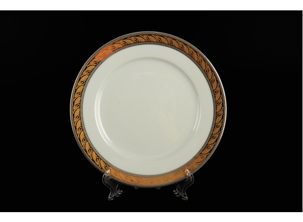 Набор тарелок Кристина Платиновая золотая лента 19 см 6 шт