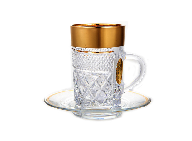 Набор для чая Золотая полоса (чашка 120 мл + блюдце) на 6 персон