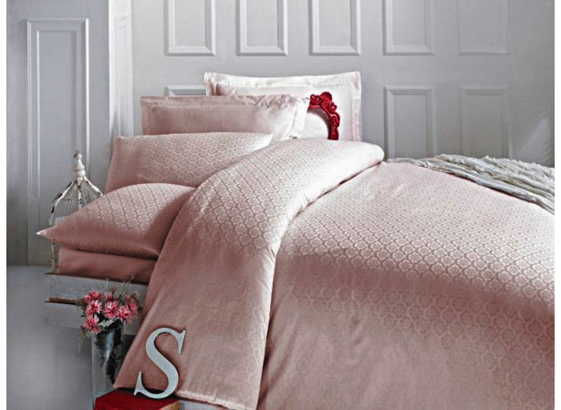 Комплект постельного белья Issimo Monte pink жаккард двуспальный евро