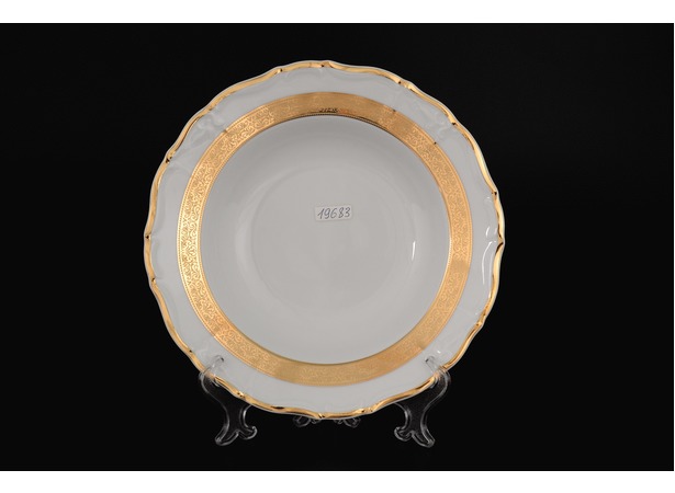 Набор глубоких тарелок Мария Луиза Золотая лента 23 см 6 шт