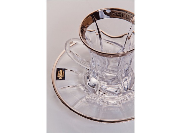 Набор для чая Кристалайт - 375495 (чашка 90 мл + блюдце) на 6 персон 12 предметов