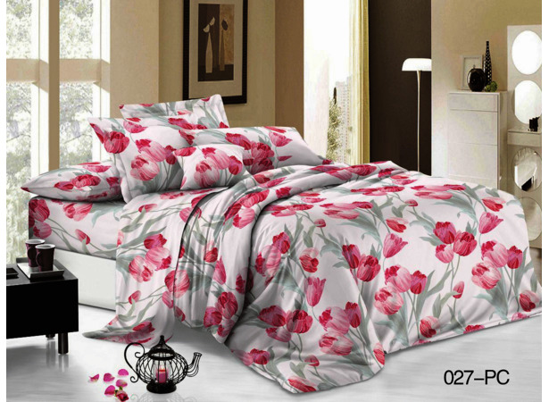 Комплект постельного белья Cleo Розовые тюльпаны поплин 15 сп