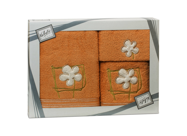 Комплект полотенец Valentini Flower 2 (бежевый) 30х50 см 50х100 см 70х140 см 3 шт