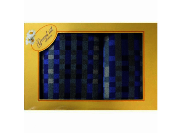Набор махровых полотенец Grand Stil Пиксели (синий) 45х90 см 65х135 см 2 шт