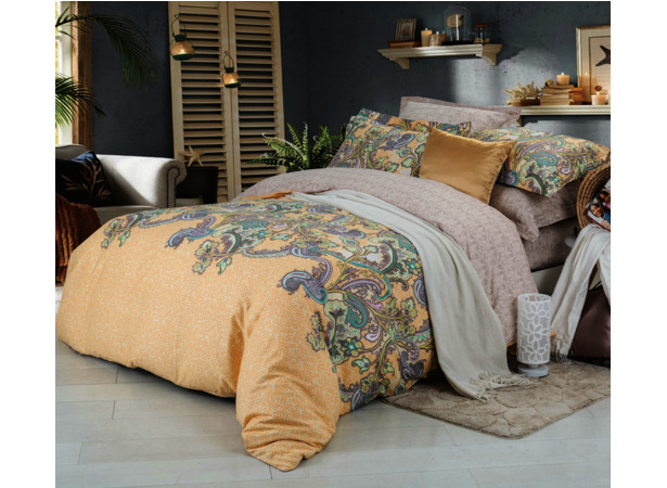 Комплект постельного белья Сайлид Восточный орнамент сатин двуспальный евро