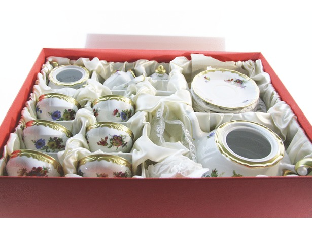 Сервиз чайный Мейсенский букет 1042 на 6 персон 21 предмет (в подарочной упаковке)