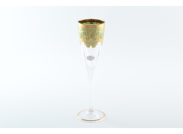 Набор фужеров для шампанского Natalia Golden Turquoise 170 мл 6 шт