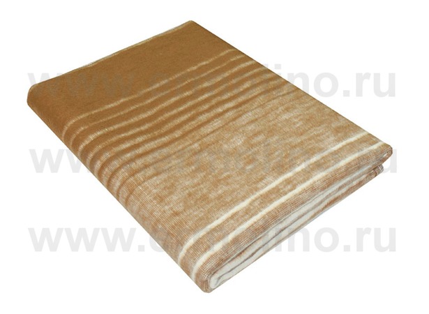 Одеяло байковое жаккард Ермолино Мегаполис 150х215 см (коричневое)