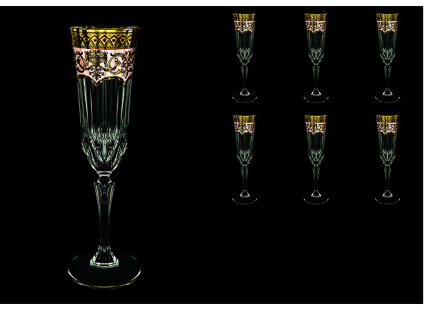 Набор фужеров для шампанского Адажио Империя бежевая 180 мл 6 шт