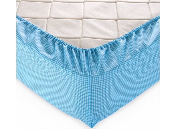 Простыня на резинке Текс-Дизайн Текстура перкаль 90х200х25 см (голубая)
