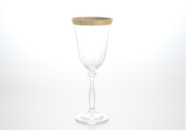 Набор бокалов для вина Анжела Золотая полоса 250 мл 6 шт