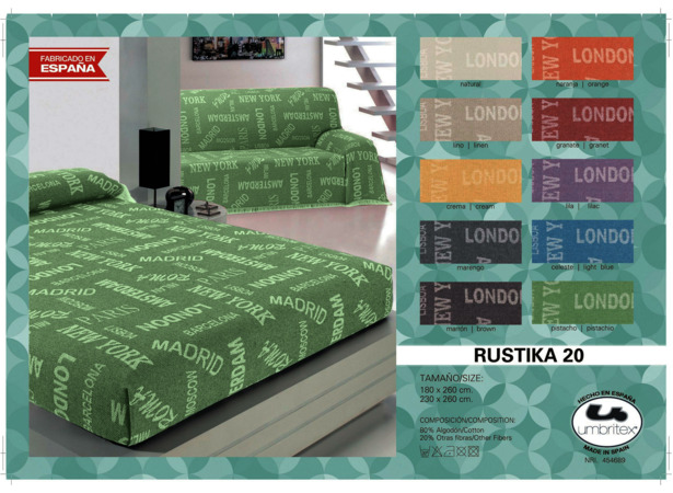 Покрывало-плед Umbritex Rustica 20 pistacho 180х260 см