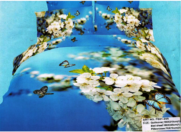 Комплект постельного белья Танго Весенние цветы сатин 15 сп