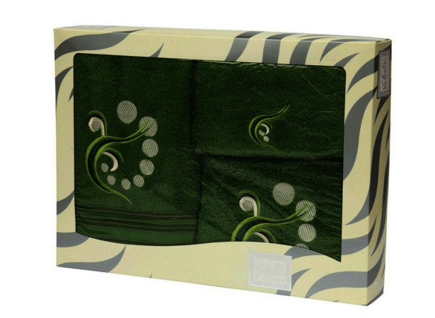 Полотенце махровое Valentini Fantasy (зеленое) 100х150 см