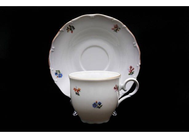 Набор для чая Офелия Мелкие цветы отводка золото ОФ 134 (чашка 170 мл + блюдце) на 6 персон 12 предметов