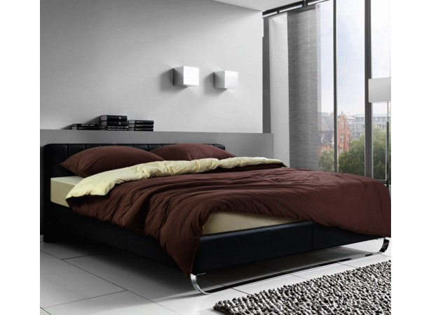 Комплект постельного белья Текс-Дизайн Кофейный крем трикотаж двуспальный евро