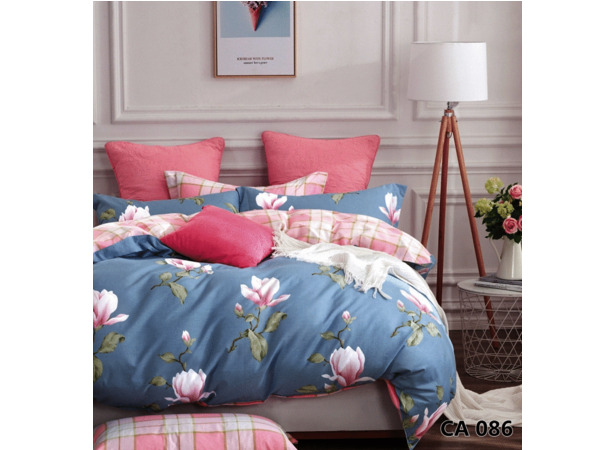 Комплект постельного белья Альвитек Розовые цветы сатин двуспальный