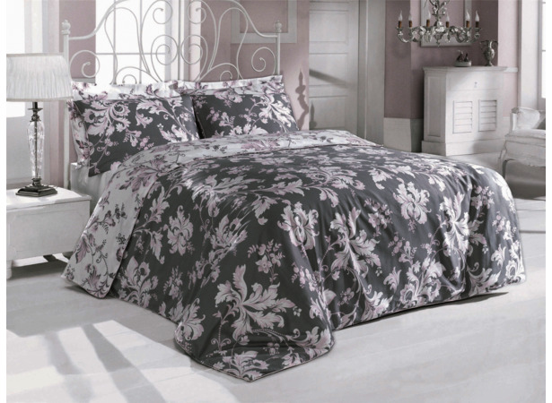 Комплект постельного белья Issimo Rosy серо-розовый двуспальный евро
