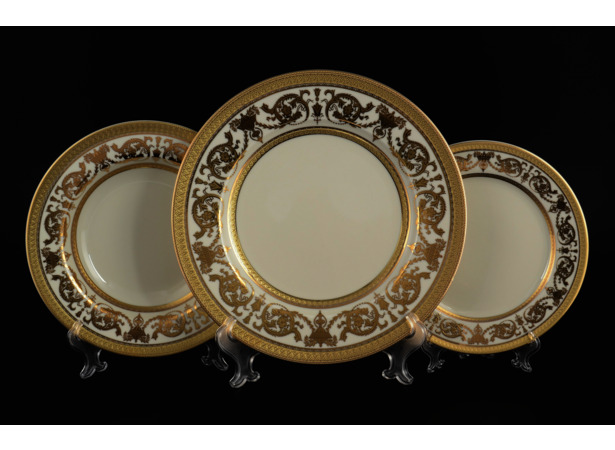 Набор тарелок Constanza Cream Imperial Gold 18 предметов