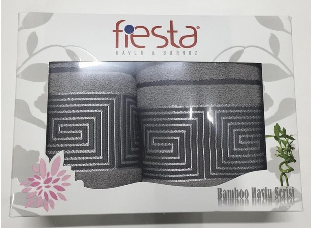 Набор махровых полотенец Fiesta Kvadrro 50х90 см 70х130 см 2 шт (стальной)