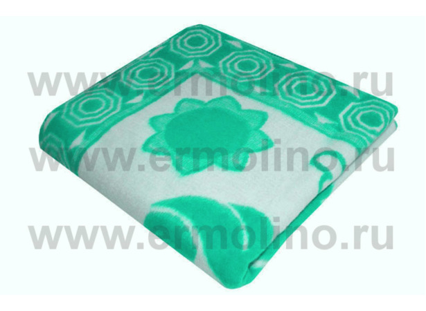 Одеяло байковое Ермолино 100х140 см (бирюзовое)