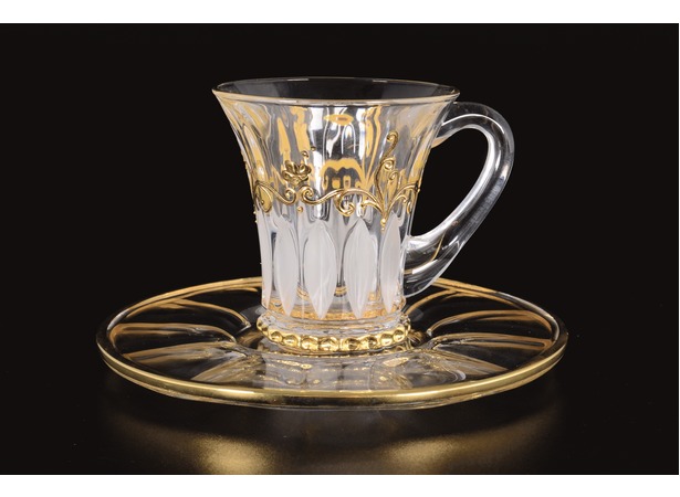 Набор чайных пар Веллингтон золото (чашка 180 мл + блюдце) на 6 персон