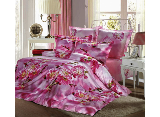 Комплект постельного белья Сайлид Розовые цветы сатин сем