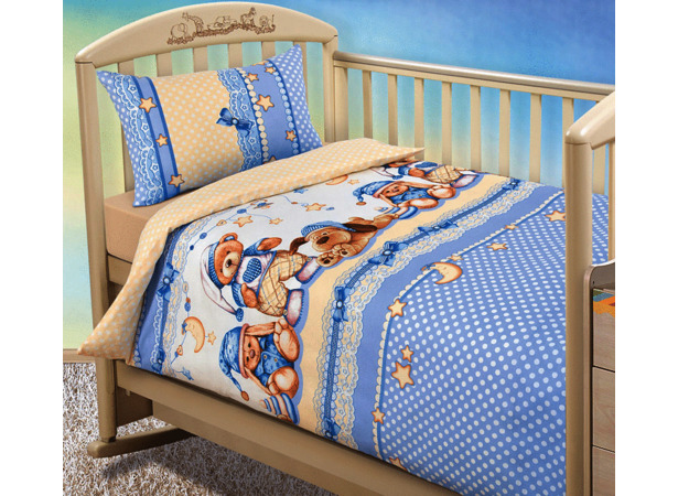 Комплект постельного белья Бамбино Нежный сон бязь (простыня на резинке) детский