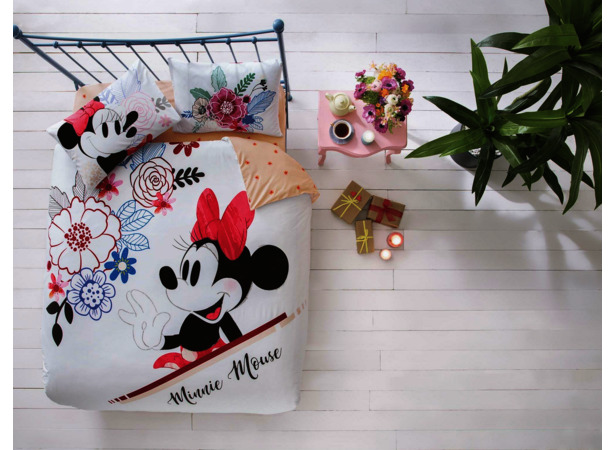 Комплект детского постельного белья Tac Minnie Mouse Watercolor ранфорс двуспальный евро