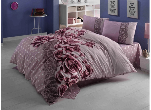 Комплект постельного белья Irina Home Roselace ранфорс двуспальный евро