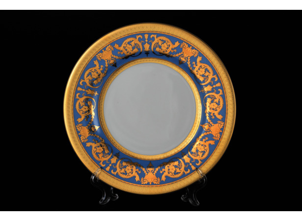 Набор тарелок Constanza Imperial Blue Gold 27 см 6 шт