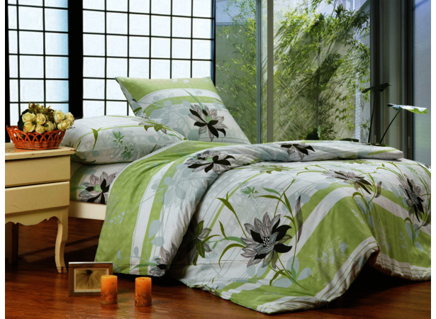Комплект постельного белья Сайлид A-108 (серо-зеленый) поплин двуспальный евро