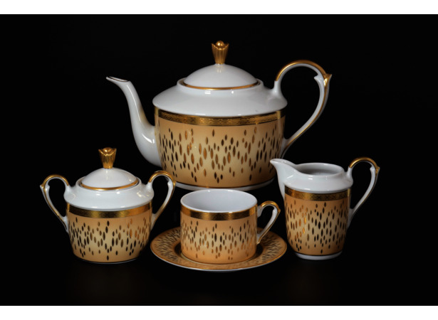Чайный сервиз Rialto Creme Gold на 6 персон 15 предметов