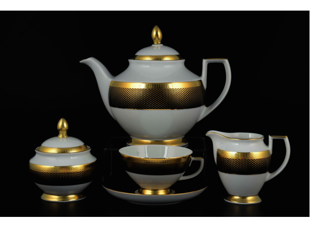 Чайный сервиз Rio Black gold на 6 персон 15 предметов