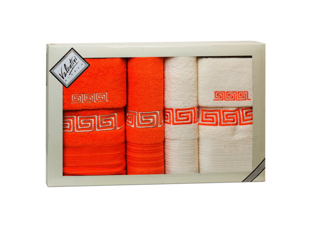Комплект полотенец Valentini Fashion 2 (оранжевый) 30х50 см 2 шт 50х100 см 2 шт 70х140 см 2 шт