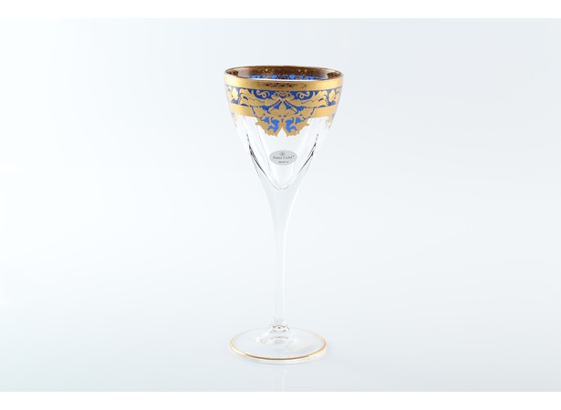 Набор бокалов для вина Natalia Golden Blue 250 мл 6 шт