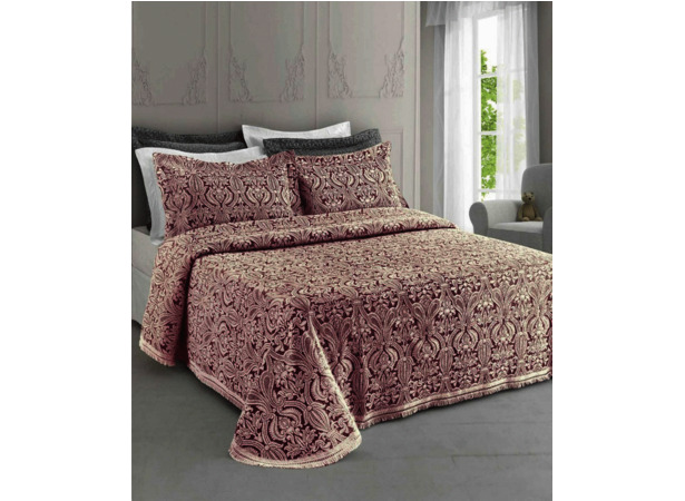 Покрывало AF Texteis Weave ecru/bordeaux 220х260 см